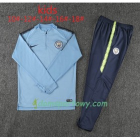 Manchester City Dziecięcy Komplet Bluzy Treningowe Niebieski 2018-2019